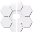 thumbnail image 1 of 28"OD x 5"ID x 9 3/4"C x 1"P Daisy Architectural Grade PVC Contemporary Ceiling Medallion, Two Piece, 1 of 11
