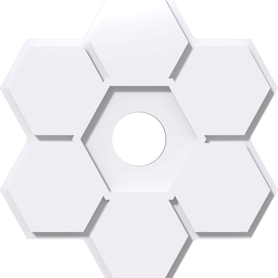 28"OD x 5"ID x 9 3/4"C x 1"P Daisy Architectural Grade PVC Contemporary Ceiling Medallion