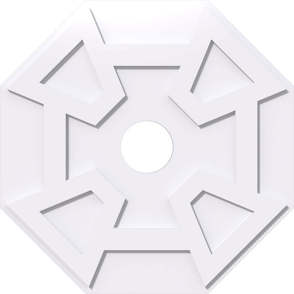 28"OD x 5"ID x 9 3/4"C x 1"P Logan Architectural Grade PVC Contemporary Ceiling Medallion