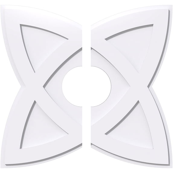 28"OD x 7"ID x 10 1/2"C x 1"P Cosmo Architectural Grade PVC Contemporary Ceiling Medallion, Two Piece