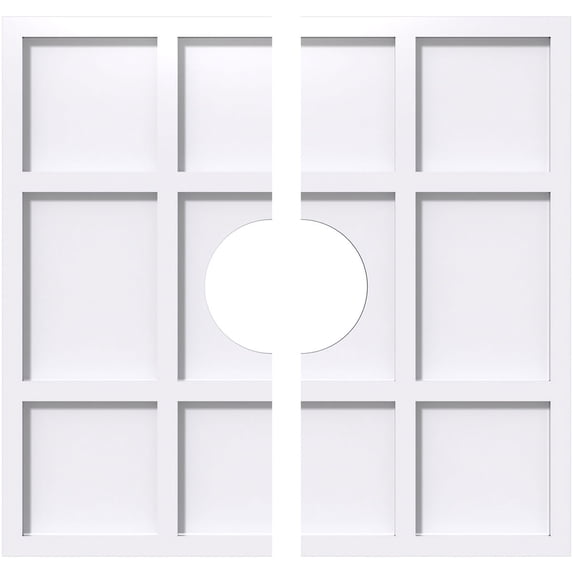 28"OD x 7"ID x 9 3/4"C x 1"P Rubik Architectural Grade PVC Contemporary Ceiling Medallion, Two Piece