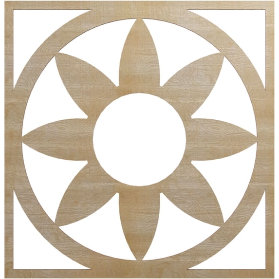 28"OD x 9 3/4"ID x 1/4"T Blume Wood Fretwork Pierced Ceiling Medallion, Birch