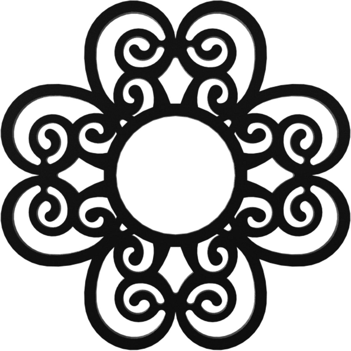 28" Black PVC Pierced Ceiling Medallion with Elegant Filigree Design