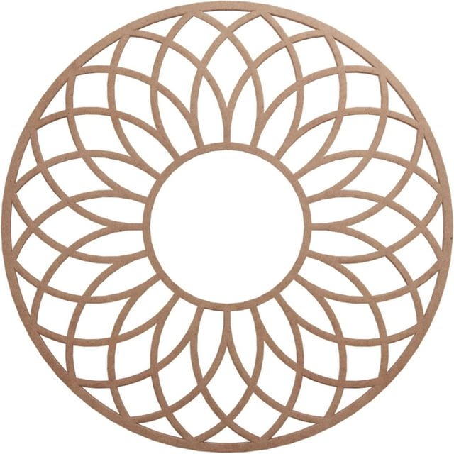 28"OD x 9 5/8"ID x 3/8"T Cannes Wood Fretwork Pierced Ceiling Medallion, Wood (Paint Grade)
