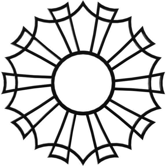 28"OD x 9 7/8"ID x 3/4"P Augustus Architectural Grade PVC Pierced Ceiling Medallion, Black