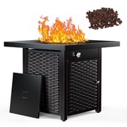 Philergo 28.2" Outdoor Propane Fire Pit Table with Lid, 62,000 BTU Gas Fire Pit for Patio Garden Party