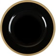 thumbnail image 1 of (28 PACK) EcoQuality 13" inch Round Black Plastic Charger Plates with Gold Rim - China Like Party Plates, Heavy Duty Large Disposable Dinner Plates, Reusable Salad Plate, Wedding, Catering, Events, 1 of 3