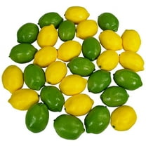 28 PCS Artificial Lemons and Limes, Fake Fruit Lemons Artificial Lifelike Simulation Lemon for Home House Kitchen Party Decoration