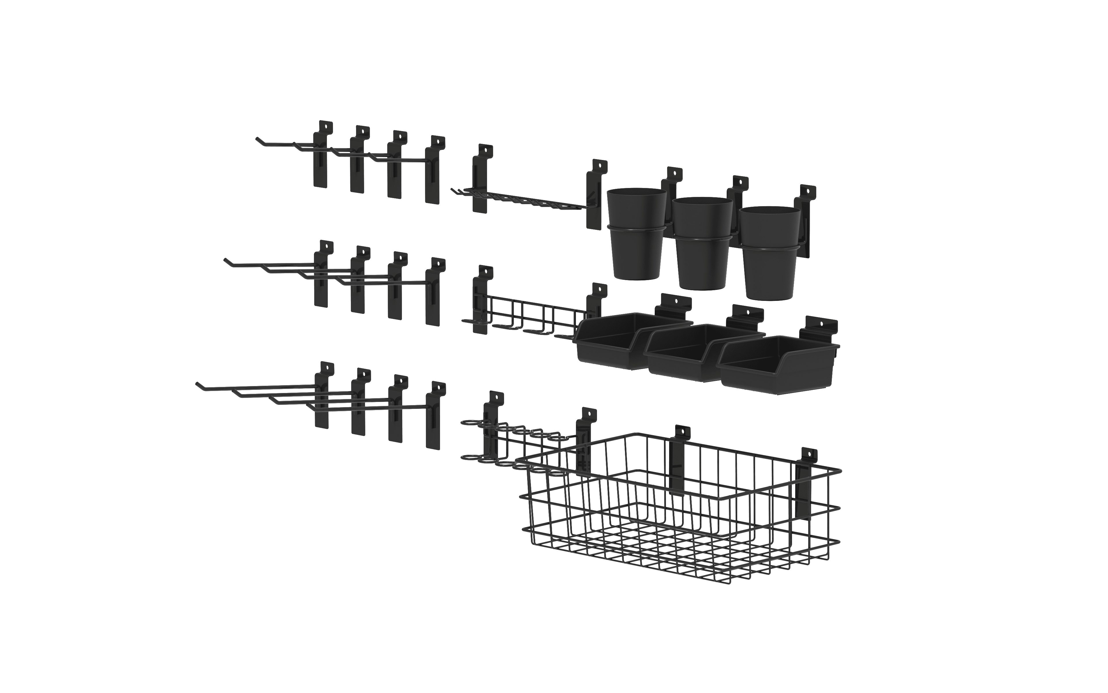 Hyper Tough 28-Piece Slatwall Accessories Organizer Kit for Garages, Workshops, and Utility Space