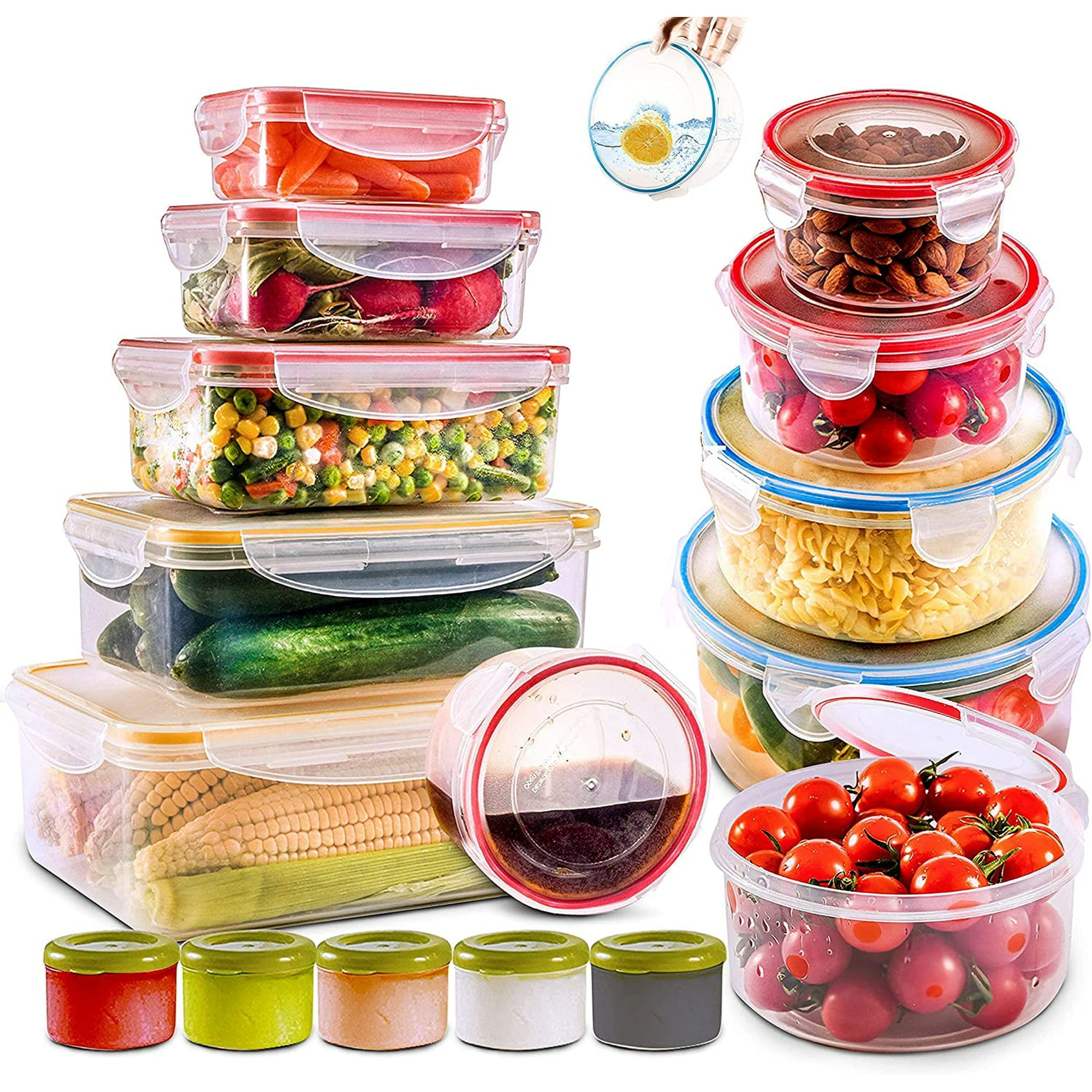 fifame 28 Pack Airtight Food Storage Container Set, Pantry kitchen  organization and Storage, BPA Free Clear Plastic Storage Container with  Lids