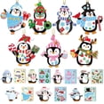 Peguin Sticker 28 Pack Christmas DIY Craft Kits, Penguin Hanging Ornament with ...