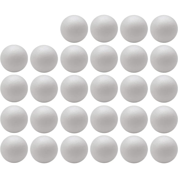 28-Pack Craft Foam Balls, 2 Inches in Diamete, Smooth and Durable Foam Balls, for DIY Crafting and Decoration, White