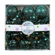 28-Pack Multi-Size Shatterproof Christmas Ornament Set - 3/4/5cm Electroplated Plastic Balls for Xmas Tree & Holiday Party Decor Army Green