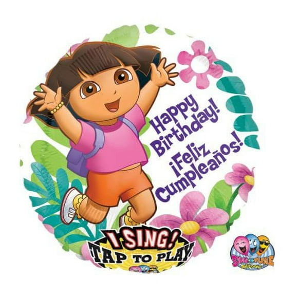 28" Packaged Happy Birthday Dora Sing A Tune Balloon