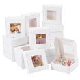thumbnail image 1 of 28 Packs 3.3x3.3x1.3 Inch Square Gift Boxes with Clear Window White Bakery Boxes Gift Packaging Boxes for Anniversaries Birthdays Weddings Graduation, 1 of 6