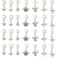 thumbnail image 1 of 28 Pcs 7 Styles Bees Charms with Lobster Clasp Antique Silver Tibetan Style Bees Stitch Markers Bee Clip-On Pendant for Decor & Jewelry Making, 1 of 6