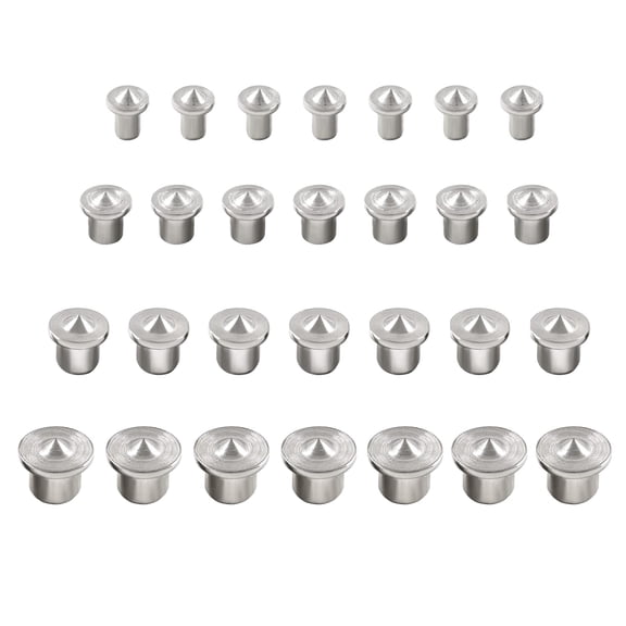 28 Pcs Dowel and Tenon Center Transfer Plugs, 1/4" 5/16" 3/8" and 1/2" Set Solid Doweling Marker Centering Pins Marker Drill Hole Tool for Woodworking Tool Accessories(4 Sizes, 28 Pcs)