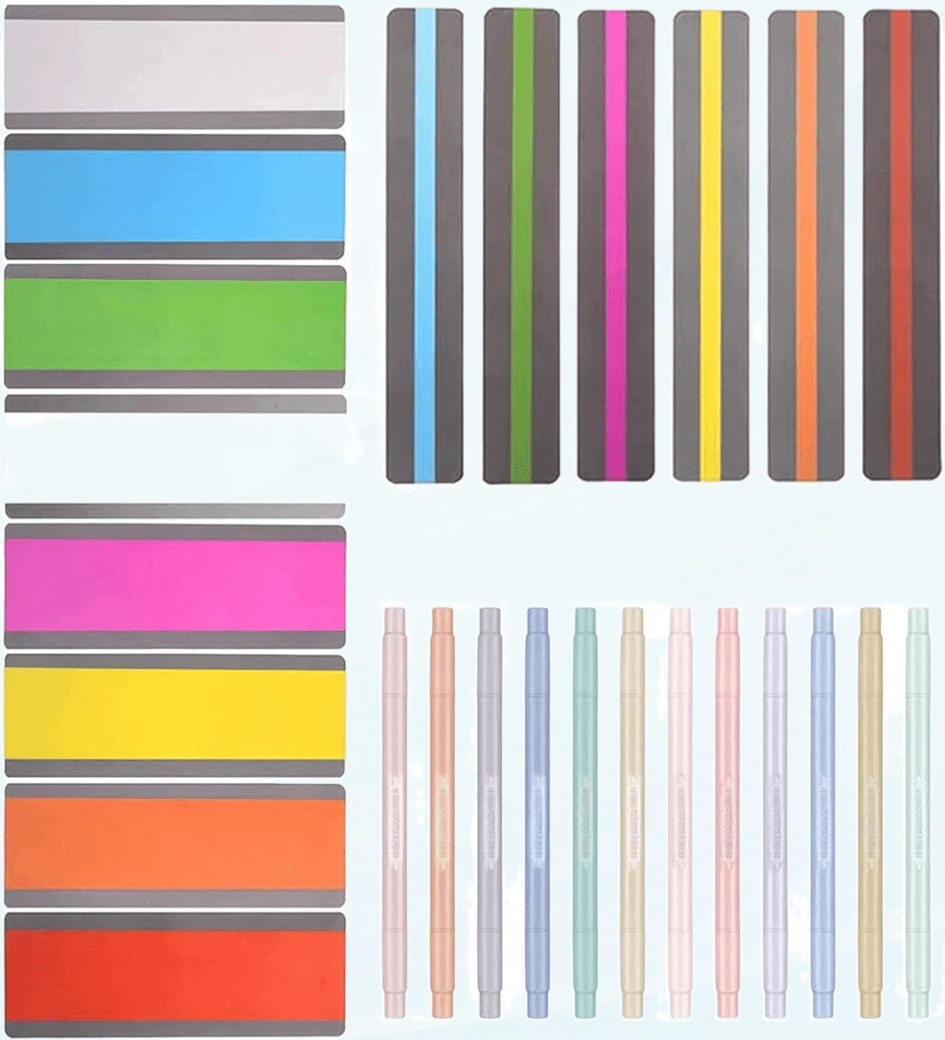 28 Pcs Guided Reading Strips Set,Color Overlays for Dyslexia,Tools ...