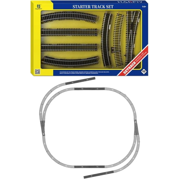 28 Pcs HO Scale Train Track Set, Metal Track Compatible with 1:87 Scene of Realistic Model of Train Accessories