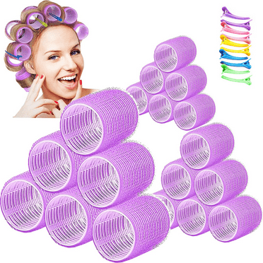 28 Pcs Hair Rollers, Self Grip Hair Curlers Set for Long Hair with Colored Clips, No heat Salon Hairdressing Curlers Rollers for Women