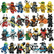 28 Pcs MOC Ninja Blizzard Samurai Building Blocks Toy Set, Zane Kai Jay Ghost Faced Warrior Figures, Fun Gift for Kids & Fans