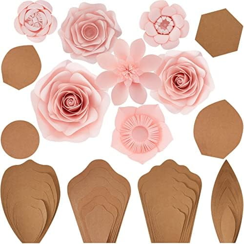 28 Pcs Paper Flowers Template Kit DIY Paper Flower Decorations for Wall Rose Peony Daisy Daffodil Template Kit for Wedding Birthday Baby Shower Photography Backdrop$$Art & Craft