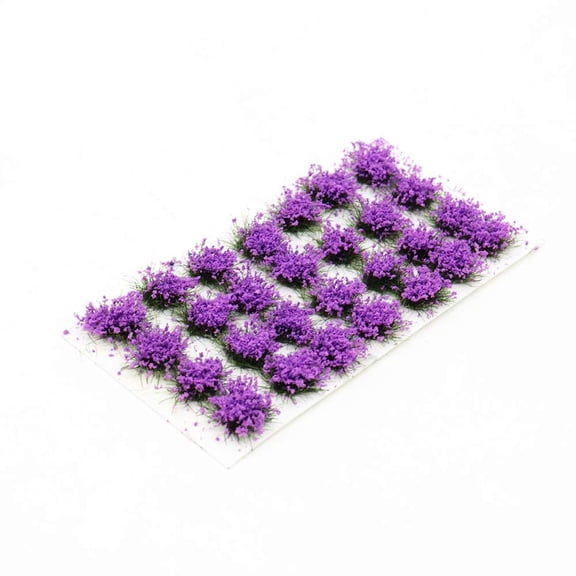 28 Pcs Purple Flower Cluster Flower Vegetation Groups Grass Tufts Static Scenery Model DIY Miniature for Train Landscape Railroad Scenery Sand Military Layout Model War Gaming Terrain