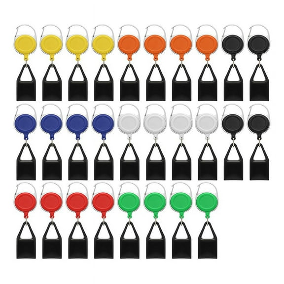 28 Pcs Retractable Lighter Holder Keychain Assorted Color, Keychains with Single Clip