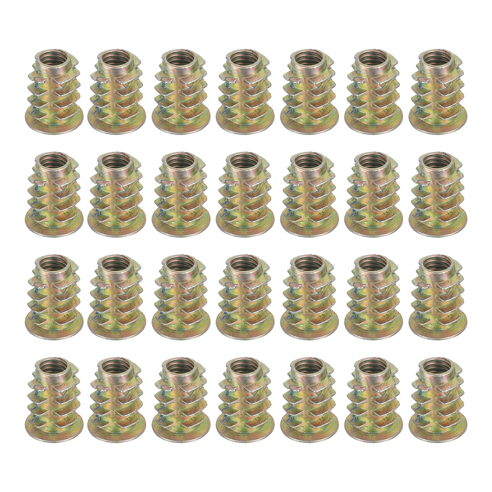 28 Pcs Threaded Inserts for Wood, Zinc Alloy M6 Thread Inserts Nuts ...