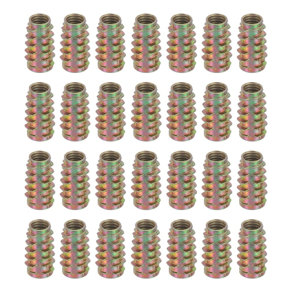 28 Pcs Threaded Inserts for Wood, Zinc Alloy M8 Hex-Flush Thread Inserts Nuts 23mm Length