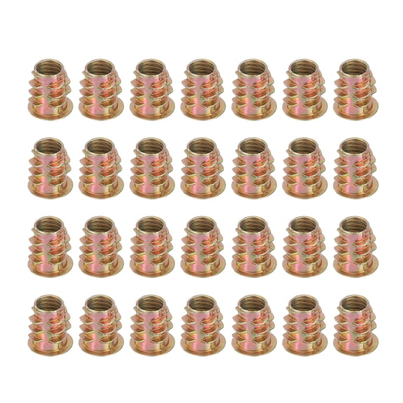 28 Pcs Threaded Inserts for Wood, Zinc Alloy M8 Thread Inserts Nuts 15mm Length