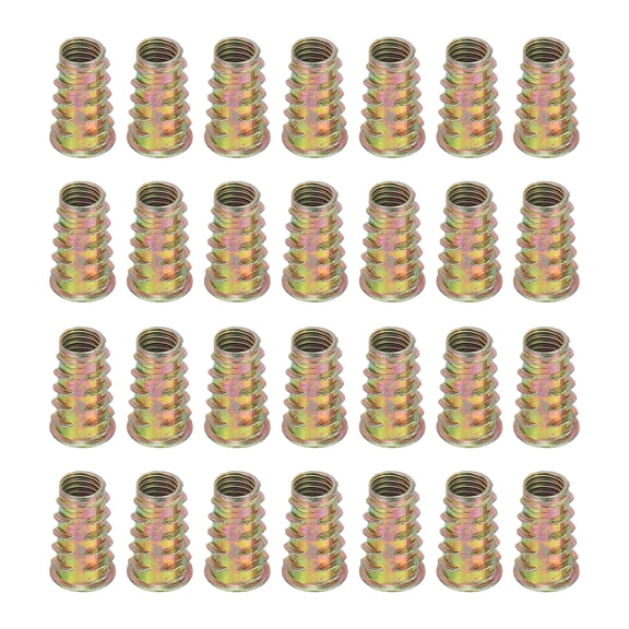 28 Pcs Threaded Inserts for Wood, Zinc Alloy M8 Thread Inserts Nuts 20.5mm Length