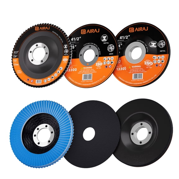 28-Piece Angle Grinder Disc Set, 4-1/2 Inch – 22 Cut Off Wheels + 3 Grinding Discs + 3 Zirconia Flap Discs, 4.5"x7/8" Universal Fit for Metal, Steel & Stainless Steel