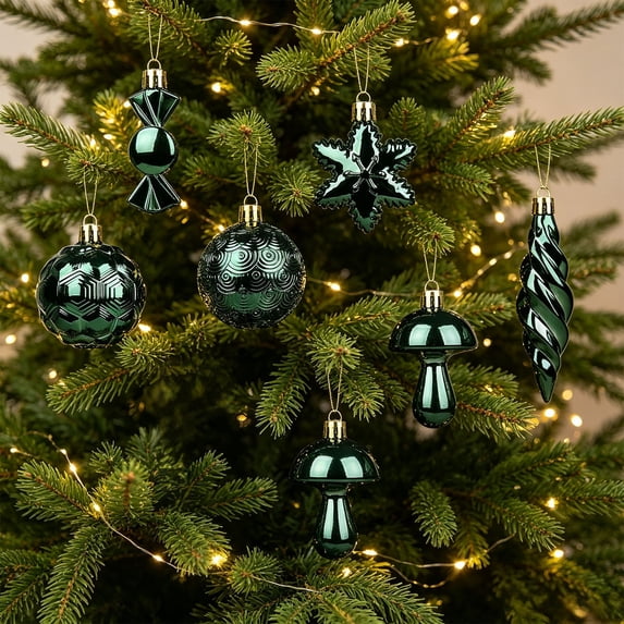 28 Piece Christmas Ball Ornaments Set Hanging Tree Decorations 2.36in