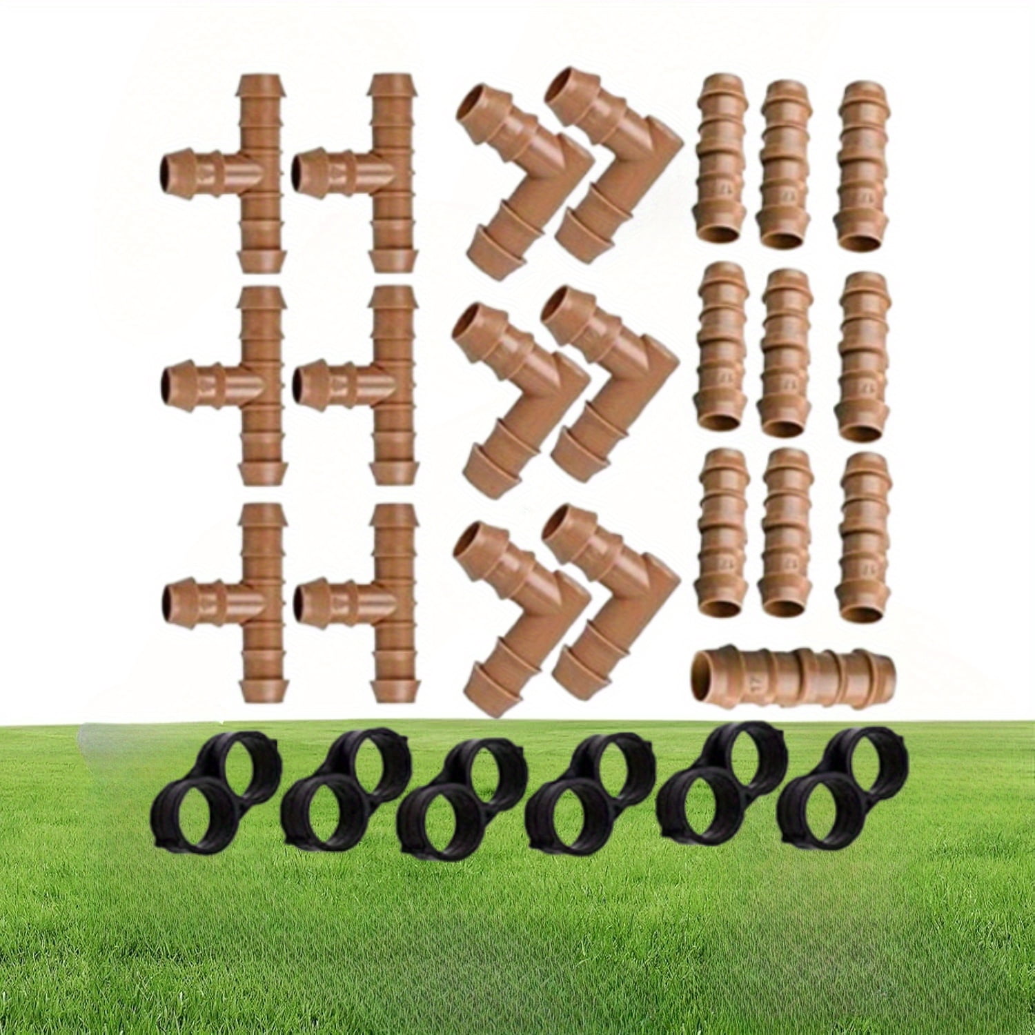 28 Piece Drip Irrigation Connectors Set, 17mm Barbed Fittings for 1/2 ...