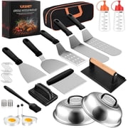 28-Piece Professional Griddle Accessories Kit for Blackstone & Camp Chef. Includes 2 Basting Covers, Enlarged Spatulas & Press for Ultimate Flat Top Grill Mastery