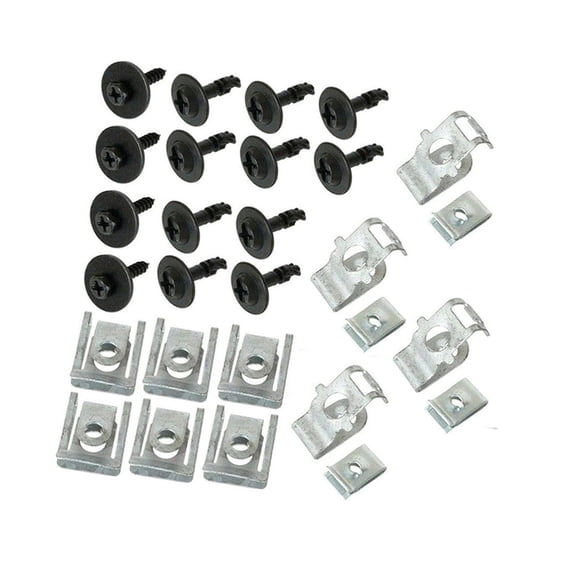 28 Pieces Engine Undertray Clips Screw Kit ABS Plastic Durable Spare Parts for Audi A4 B8 A5 8T