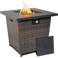 28'' Propane Fire Pit Table, 50,000 BTU Fire Table with Steel Lid, Big