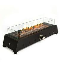 28" Propane Gas Fire Pits, 50000 BTU Rectangular Steel Fire Pit for Outdoor living room Garden Balcony -Black
