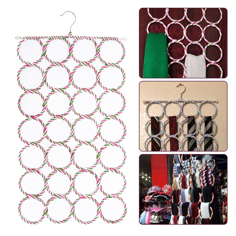 28 Ring Scarf, Shawl & Tie Holder, Foldable Belt Hook  display picture 3