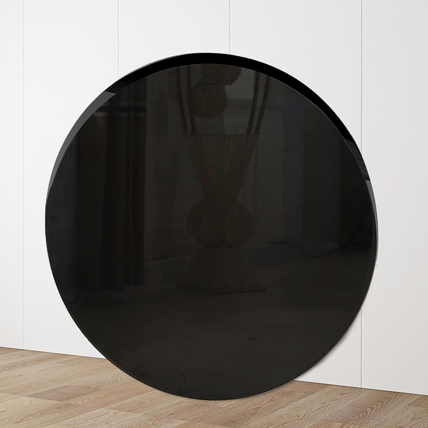 28" Round 3/8" Thick Black Tempered Glass Table Top Coffee Table Dining