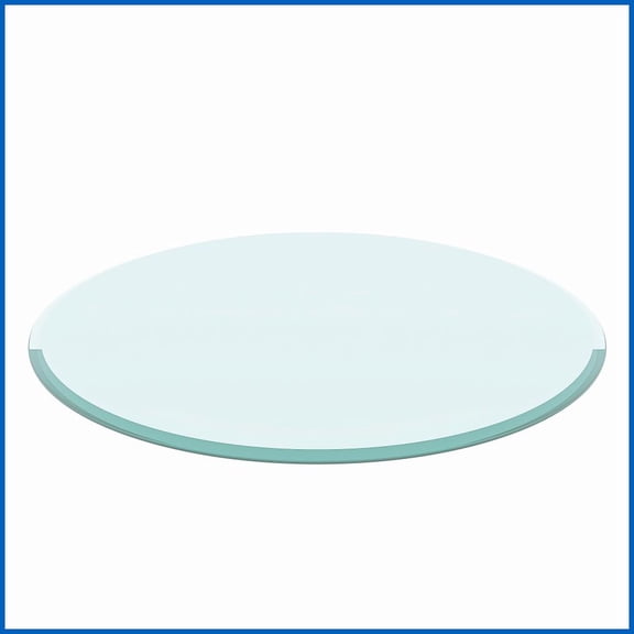 28” Round Tempered Glass Coffee Table Top - 1/2” Thick, Easy-Clean & Safe Beveled Edge