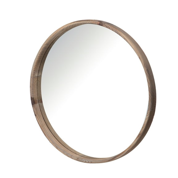 28'' Round Wood Mirror Natural Modern Wall Mirror Bathroom Mirror Decor Foyer Living Room Decorations