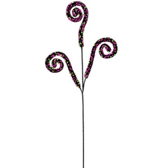 28" Sequin Spiral Curly Spray: Pink Green