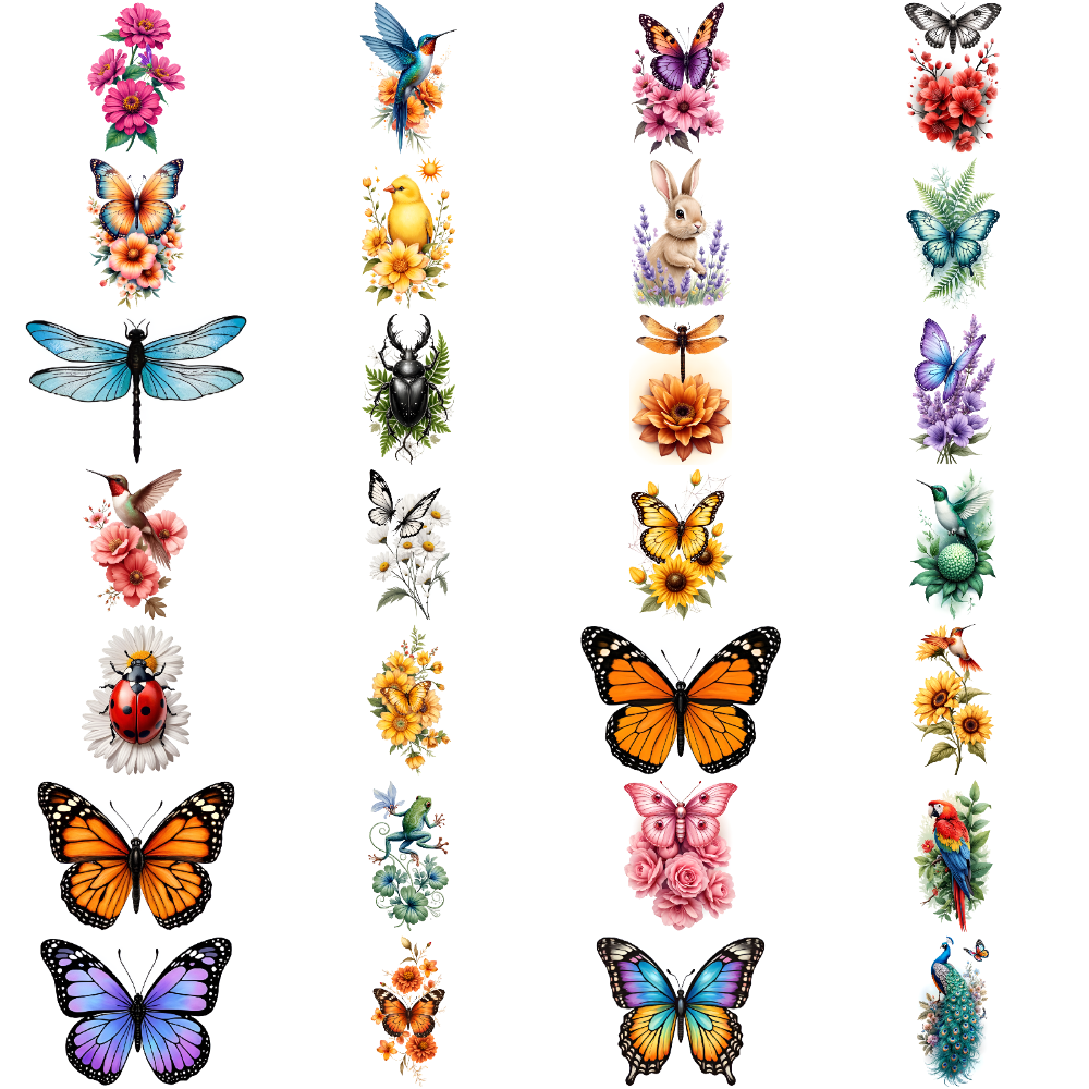 28 Sheets Temporary Tattoo Stickers, Waterproof Long Lasting Body ...