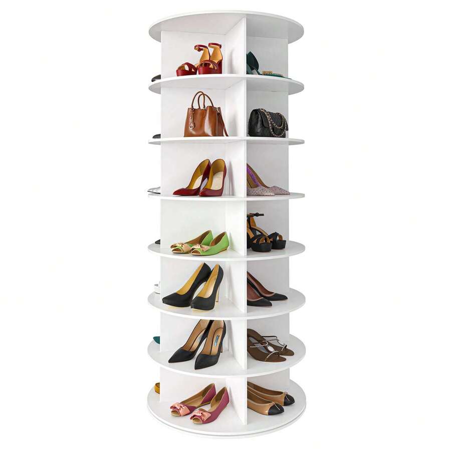 Navy Shoe Rack 28-Slot 360 ° Rotating Shoe Rack - Military-Grade Load & 3s Access ...