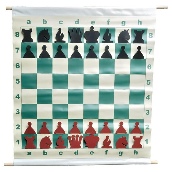 28" Slotted-Style Vinyl Demo Chess Set with Deluxe Carrying Bag