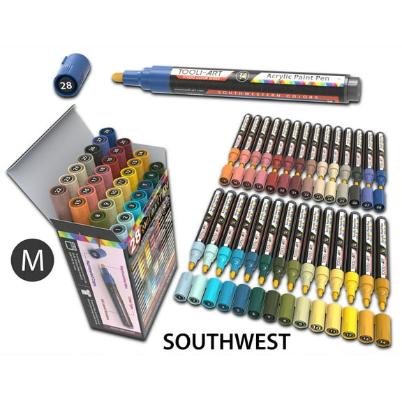 28 Southwestern Colors Acrylic Paint Pens Markers Set 3mm Medium