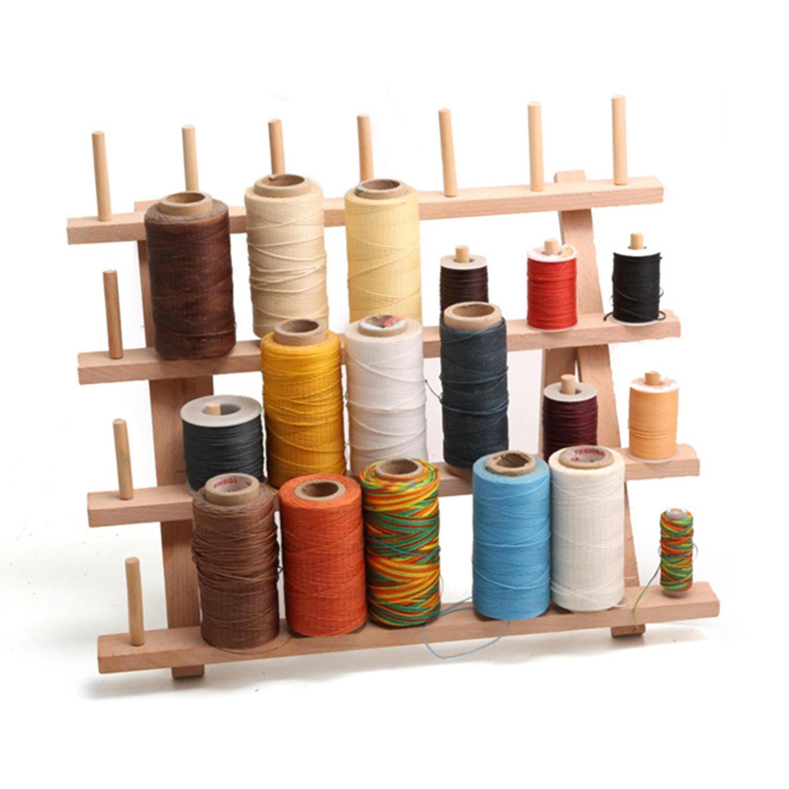 28-Spool Sewing Thread Holder, Wooden Portable Thread Rack, Thread ...