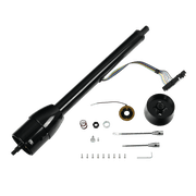 28" Stainless Steel Tilt Manual Universal Steering Column & Wheel Adapter No Key Black